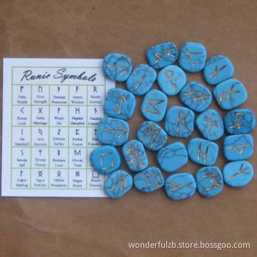Rune stones set gemstone turquoise